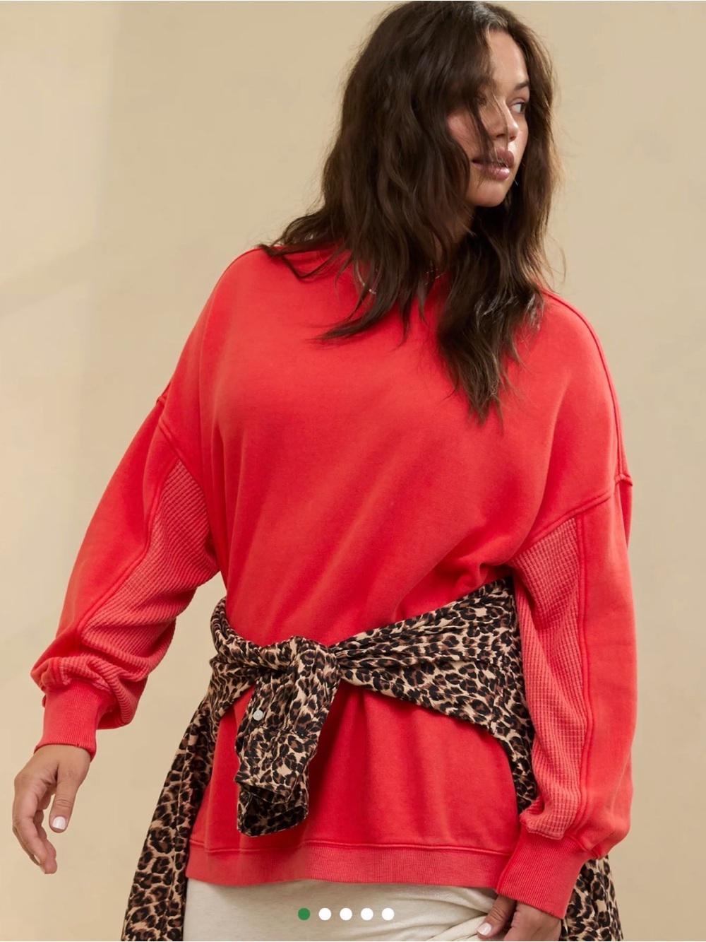 Aerie Getaway Sweatshirt Bright Red (XS) - Picture 1 of 13